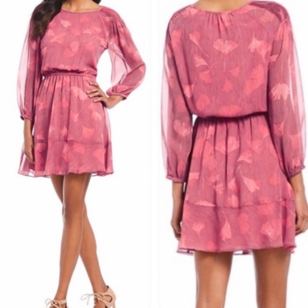 HALSTON LONG SLEEVE CORAL MINI DRESS SIZE LARGE seen in My One & Only Hallmark